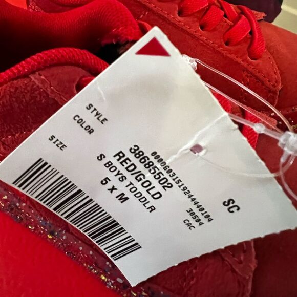 NEW Puma Suede Triplex Mono Red Paint Splatter Lace Up Sneaker Shoes Speckle 5C - Picture 8 of 14